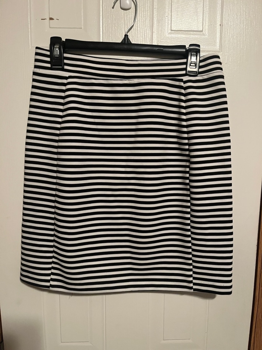 attention Black & White Striped Mini Skirt